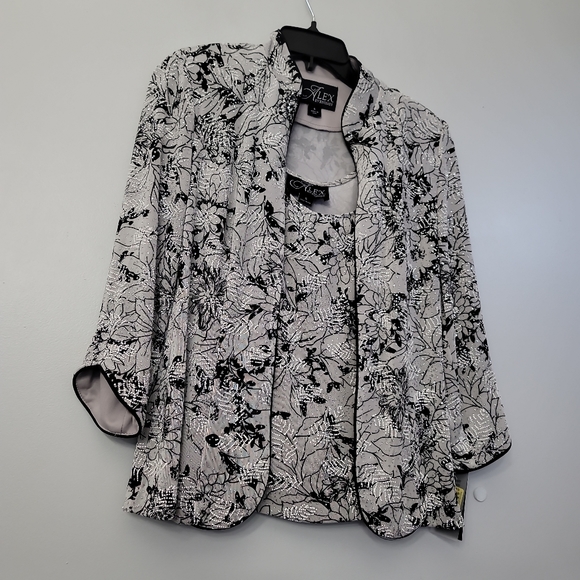 ALEX EVENINGS Women's Beaded Twin Set - Picture 10 of 12